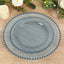 10-Pack Transparent Dusty Blue Plastic Dessert Plates â€“ 8" Round with Beaded Rim, Disposable for Parties & Events