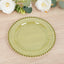10-Pack Transparent Dusty Sage Green Plastic Dessert Plates â€“ 8’’ Round with Beaded Rim Disposable for Parties &