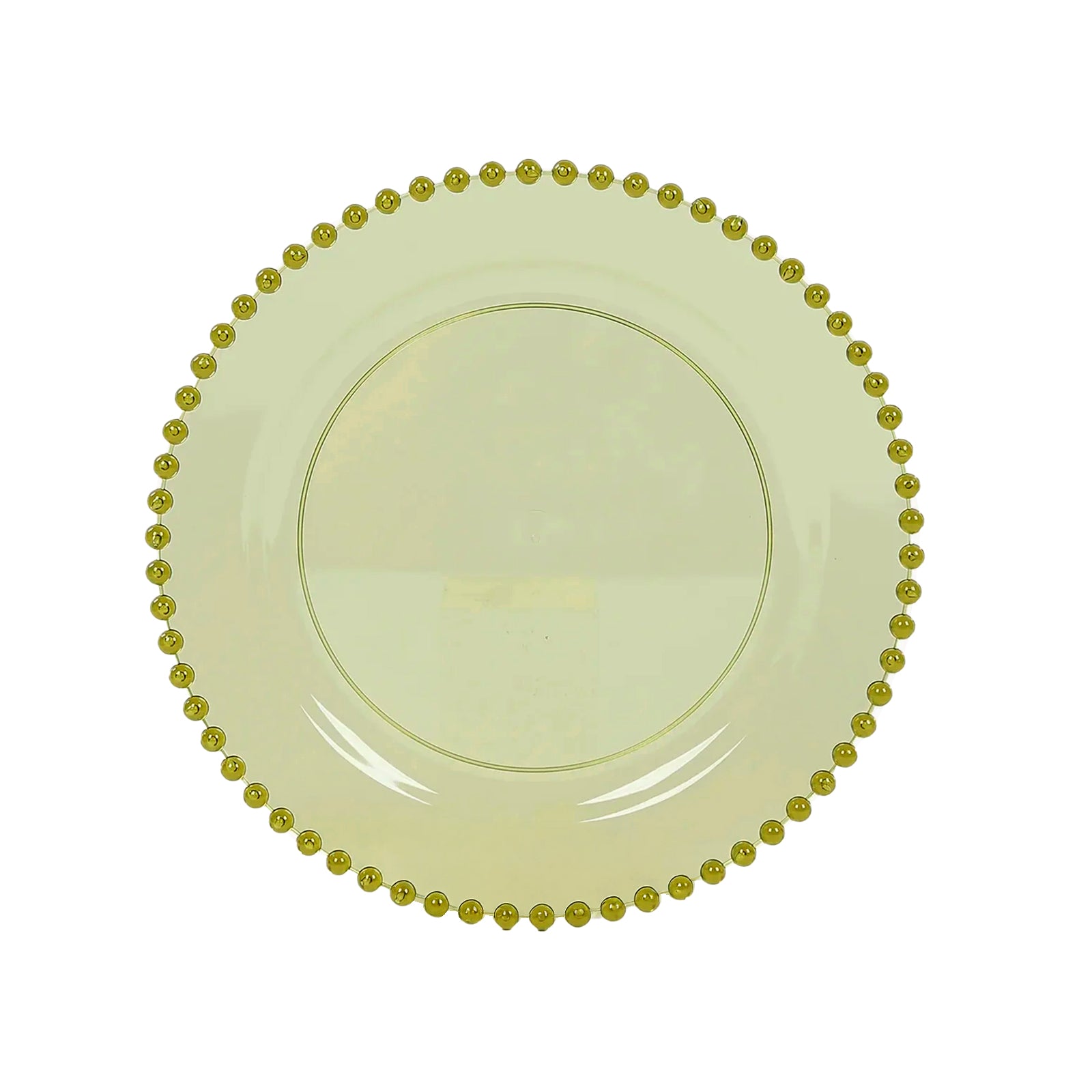 10-Pack Transparent Dusty Sage Green Plastic Dessert Plates â€“ 8’’ Round with Beaded Rim Disposable for Parties &