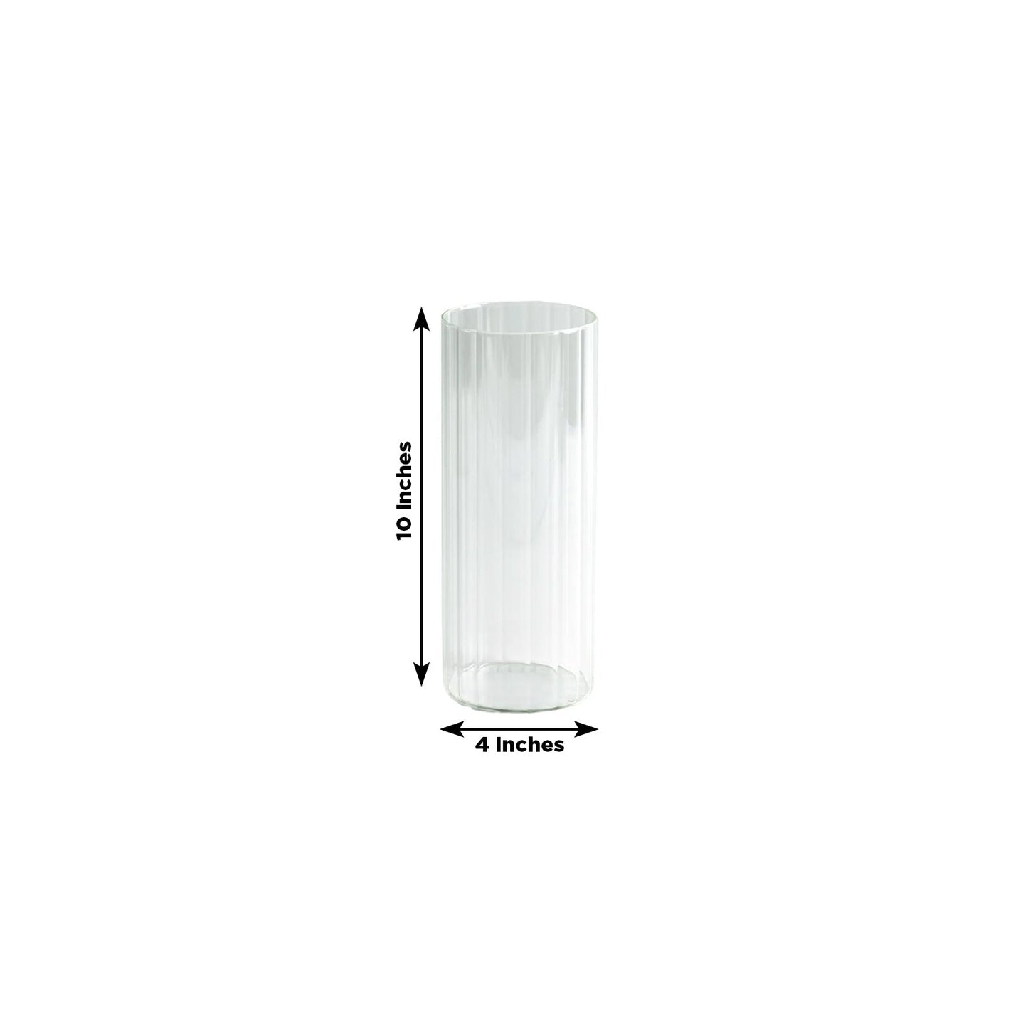 10’’ Ribbed Cylinder Glass Vases â€“ 12 Pack Clear Flower Vases for Table Centerpieces Home & Wedding Decor - Floral