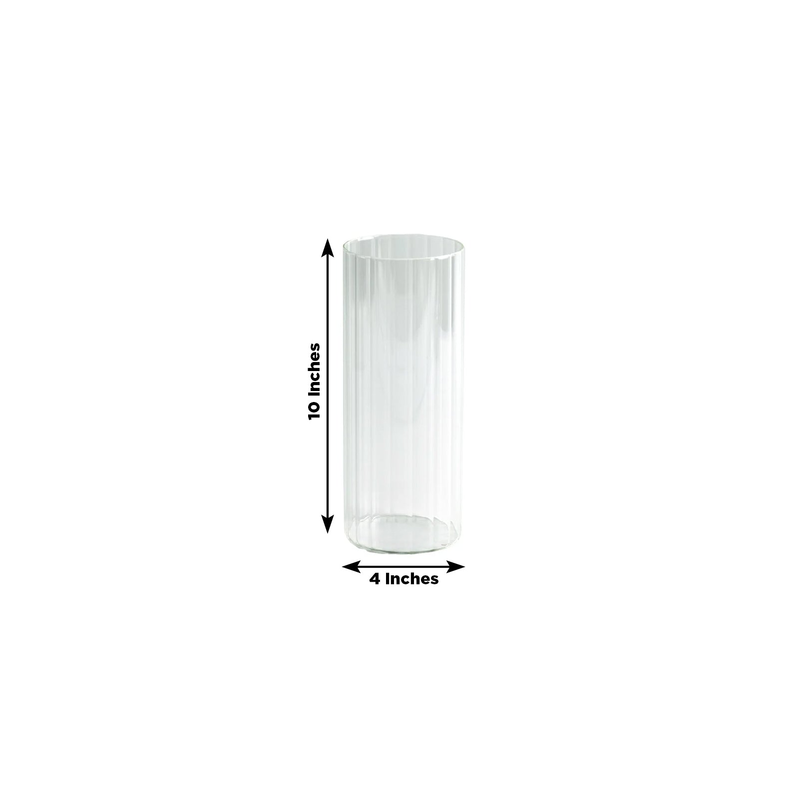 10’’ Ribbed Cylinder Glass Vases â€“ 12 Pack Clear Flower Vases for Table Centerpieces Home & Wedding Decor - Floral