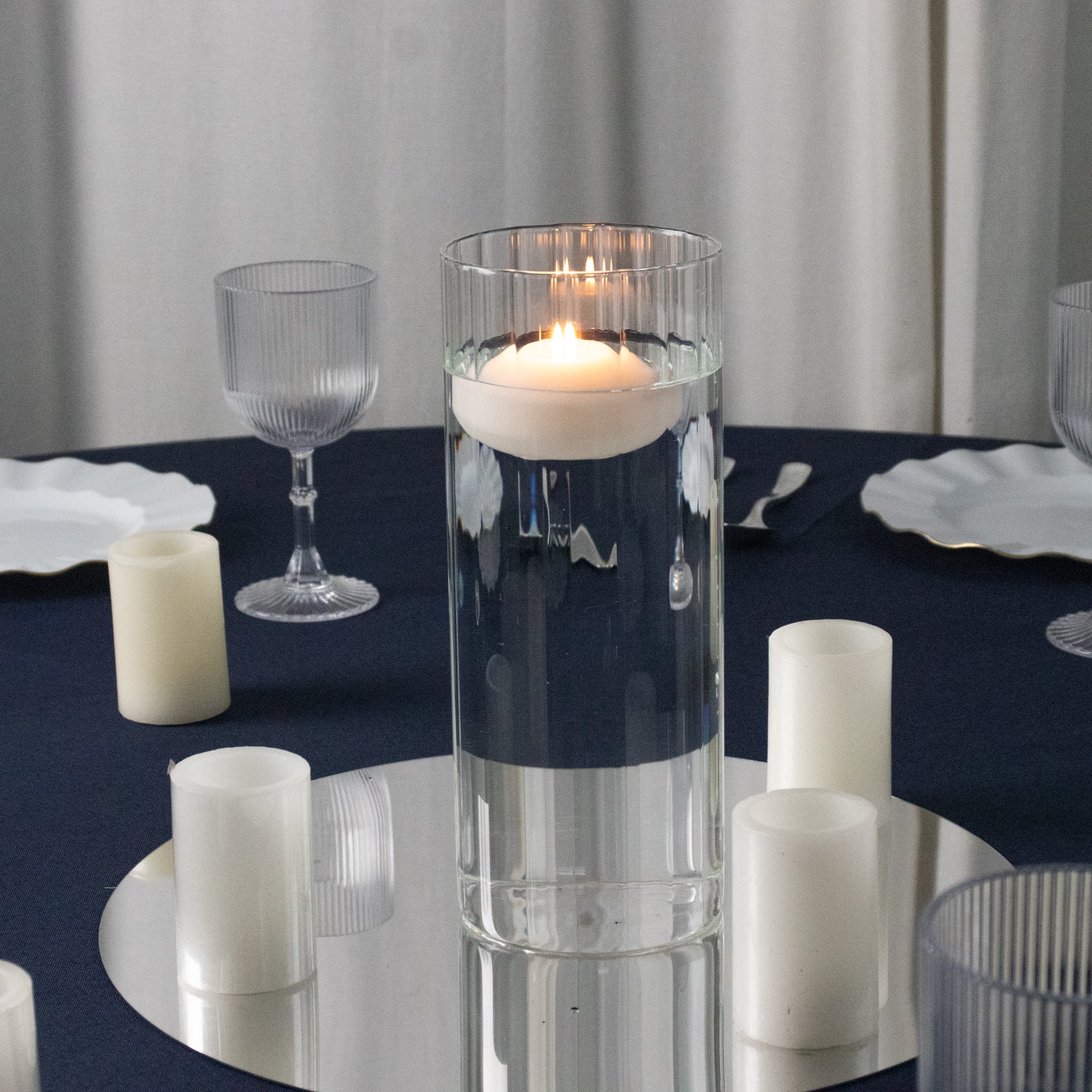 10’’ Ribbed Cylinder Glass Vases â€“ 12 Pack Clear Flower Vases for Table Centerpieces Home & Wedding Decor - Floral