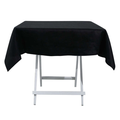 100% Cotton 54"x54" Square Tablecloth Black Linen - Soft & Breathable Fabric Table Cover