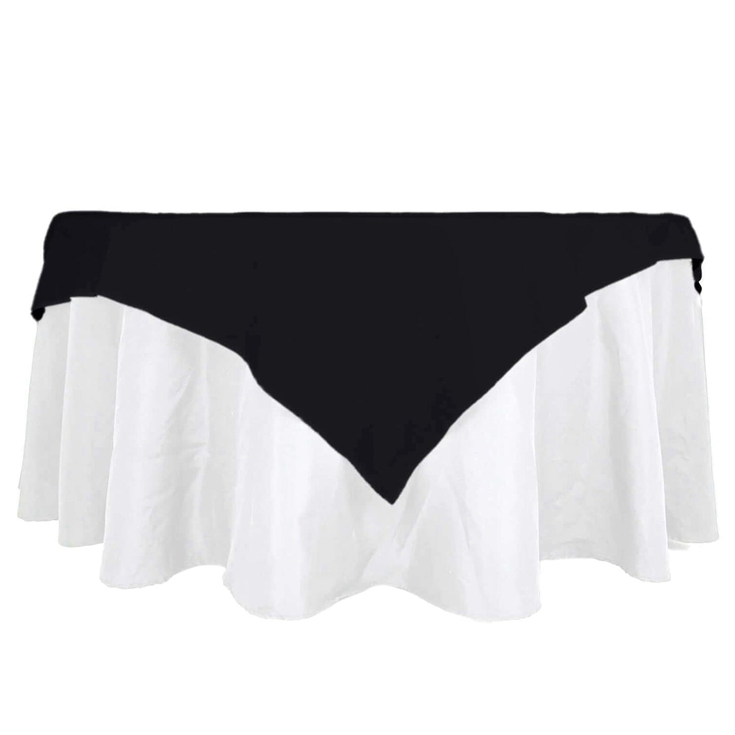 100% Cotton 54"x54" Table Overlay Square Tablecloth Black Linen - Soft & Breathable Fabric Table Topper