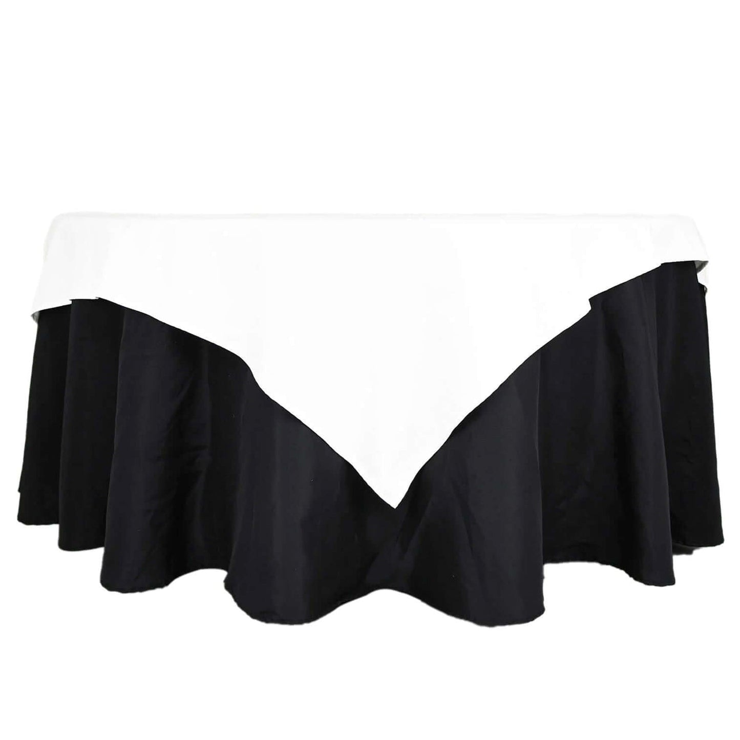 100% Cotton 54"x54" Table Overlay Square Tablecloth White Linen - Sophisticated, Soft & Breathable Fabric Table Topper