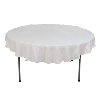 100% Cotton 70" Round Tablecloth White Linen - Sophisticated, Soft & Breathable Table Cover