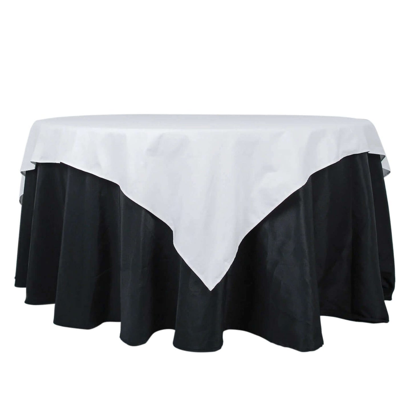 100% Cotton 70"x70" Table Overlay Square Tablecloth White Linen - Sophisticated, Soft & Breathable Fabric Table Cover