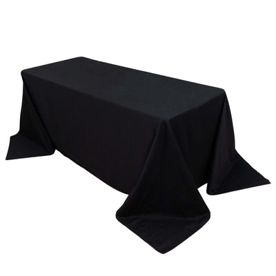 100% Cotton 90"x132" Rectangle Tablecloth Black Linen - Seamless, Soft & Breathable Table Cover