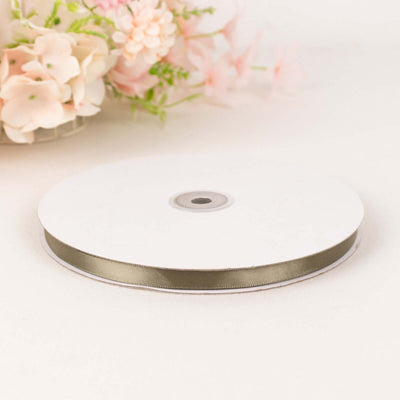 100 Yards 3/8" Dusty Sage Green Single Face Decorative Satin Ribbon