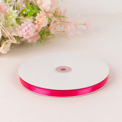 100 Yards 3/8" Fuchsia Single Face Decorative Satin Ribbon