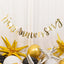 10ft Pre-Strung Metallic Gold Foil "Happy Anniversary" Banner, Party Photo Backdrop Hanging Garland - 250 GSM