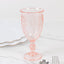 24-Pack Plastic Wine Glasses 10oz â€“ Transparent Blush Vintage Goblets with Retro Embossed Design, Elegant Drinkware - 7" Tall