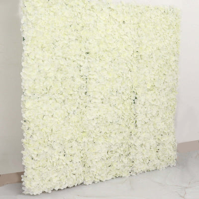 11 Sq ft. Cream UV Protected Hydrangea Flower Wall Mat Backdrop - 4 Artificial Panels