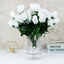 12 Bushes White Artificial Premium Silk Flower Rose Bud Bouquets