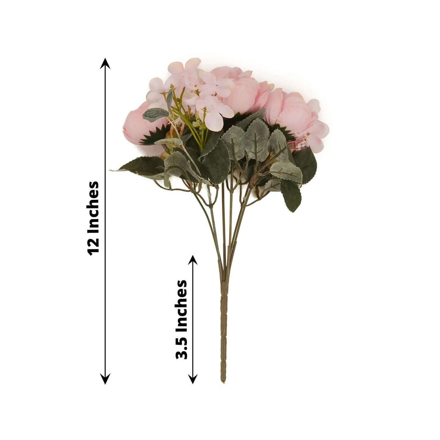 2 Pack Artificial Rose & Peony Floral Arrangements â€“ 12" Blush Silk Bouquets for Weddings & Home DÃ©cor