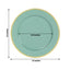 10-Pack Economy Plastic Round Charger Plates 12" in Dusty Sage Green with Wide Gold Rim, Decorative Dinner Party Serving Plates