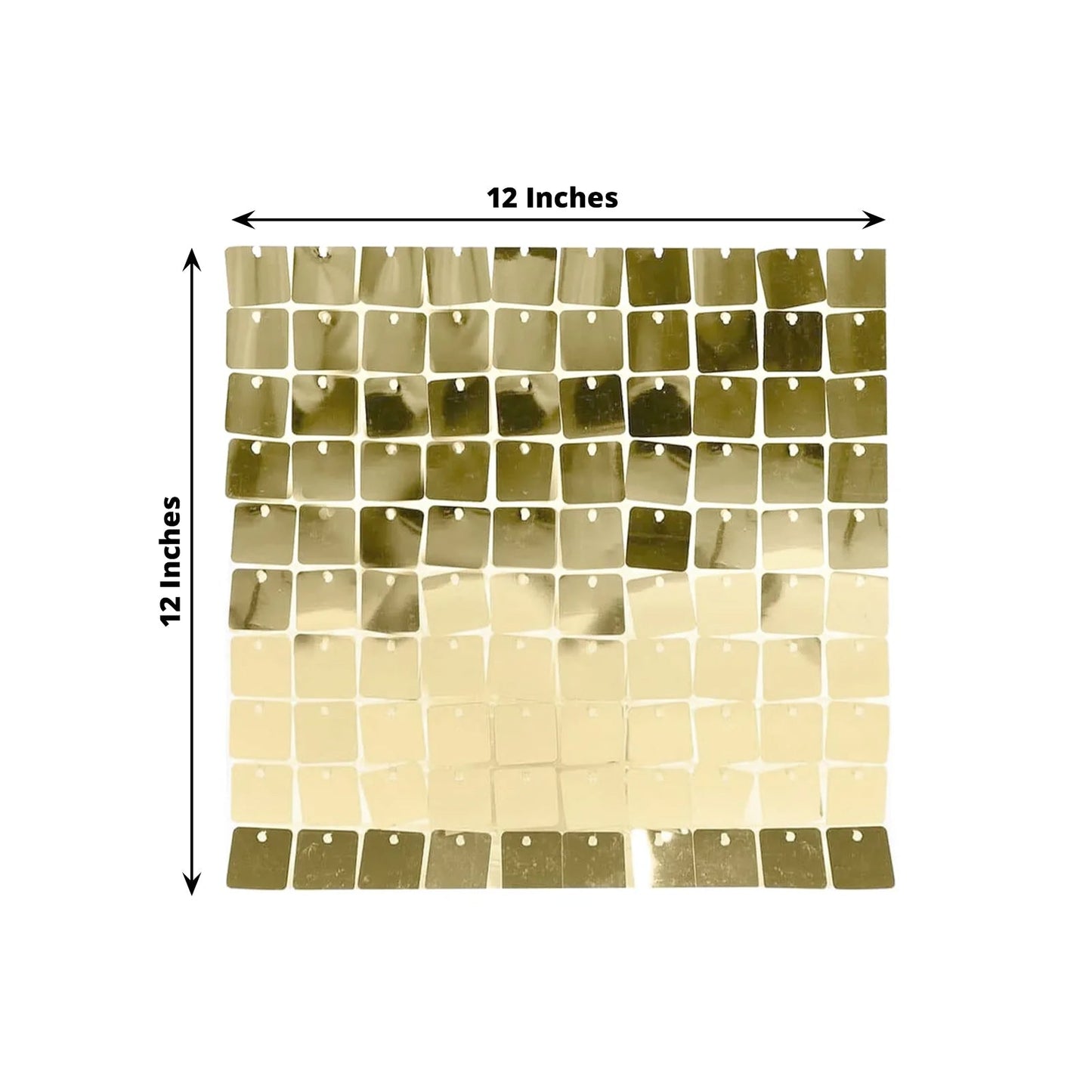 Shiny Gold Square Sequin Shimmer Wall Party Photo Backdrop, 24sq.ft Active Spangle Wall Art DÃ©cor Panels - 24 Panels