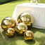 2-Pack Gazing Globe Mirror Ball Reflective Hollow Stainless Steel Gold Spheres - Decorative Outdoor Garden Display 12"