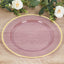 10 Pack Purple Economy Plastic Charger Plates With Gold Rim, 12" Round Transparent Dinner Chargers Event Tabletop Decor