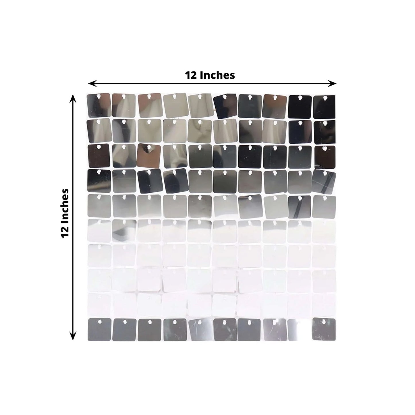 Shiny Silver Square Sequin Shimmer Wall Party Photo Backdrop, 24sq.ft Active Spangle Wall Art DÃ©cor Panels - 24 Panels