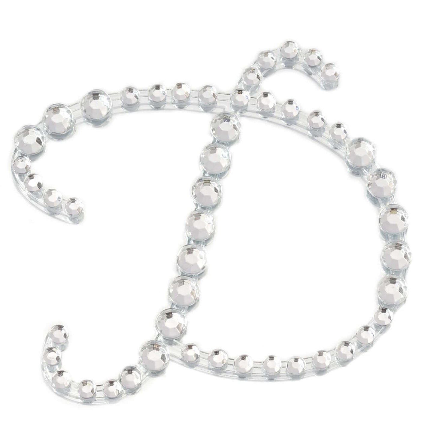 12 Pack 1.5" Clear Rhinestone Monogram Letter Jewel Sticker Self Adhesive DIY Diamond Decor - D