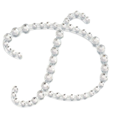 12 Pack 1.5" Clear Rhinestone Monogram Letter Jewel Sticker Self Adhesive DIY Diamond Decor - D
