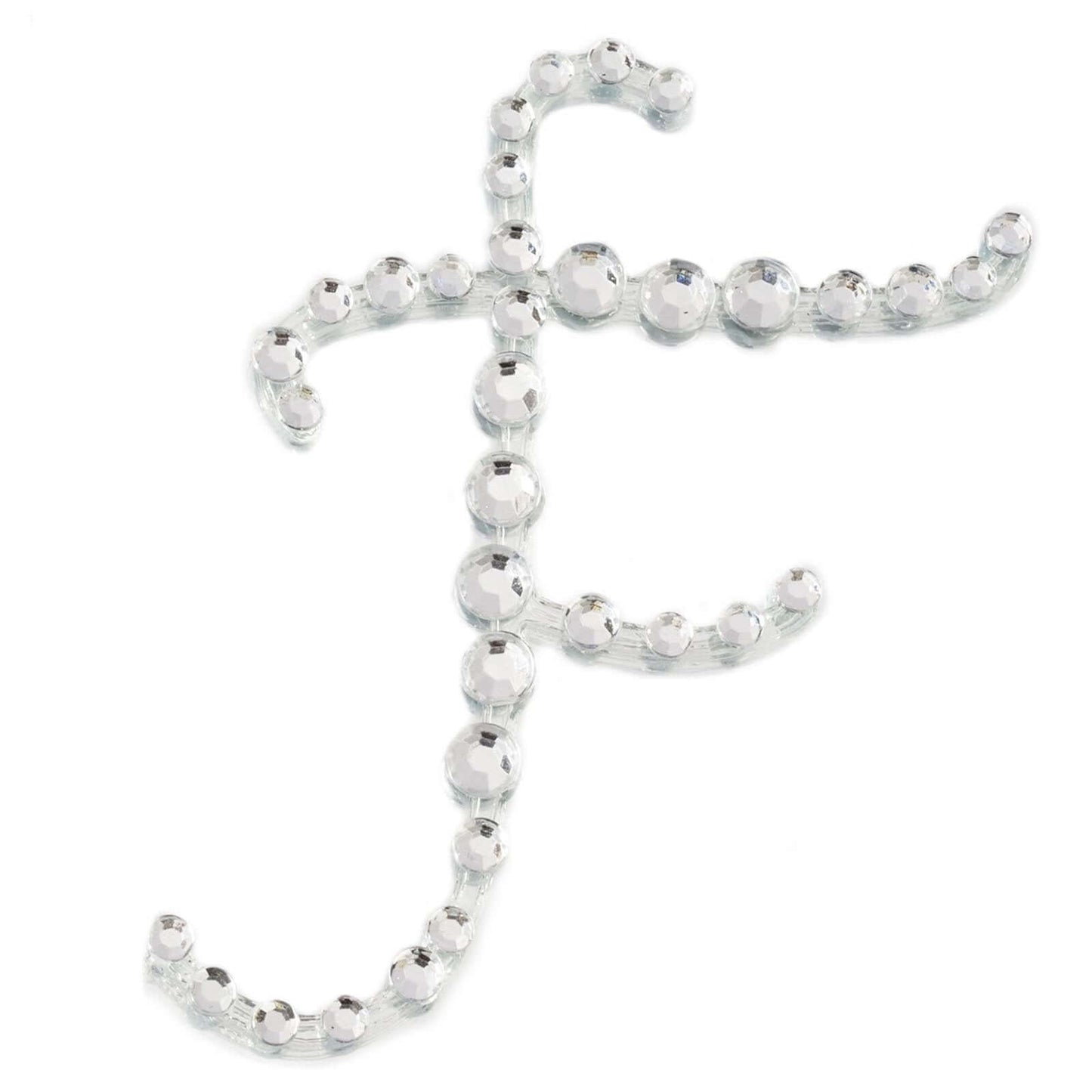 12 Pack 1.5" Clear Rhinestone Monogram Letter Jewel Sticker Self Adhesive DIY Diamond Decor - F