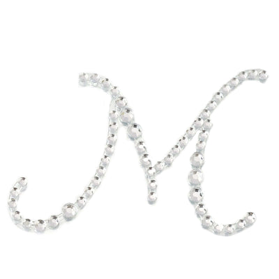 12 Pack 1.5" Clear Rhinestone Monogram Letter Jewel Sticker Self Adhesive DIY Diamond Decor - M