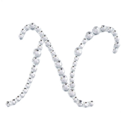 12 Pack 1.5" Clear Rhinestone Monogram Letter Jewel Sticker Self Adhesive DIY Diamond Decor - N