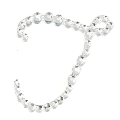 12 Pack 1.5" Clear Rhinestone Monogram Letter Jewel Sticker Self Adhesive DIY Diamond Decor - T