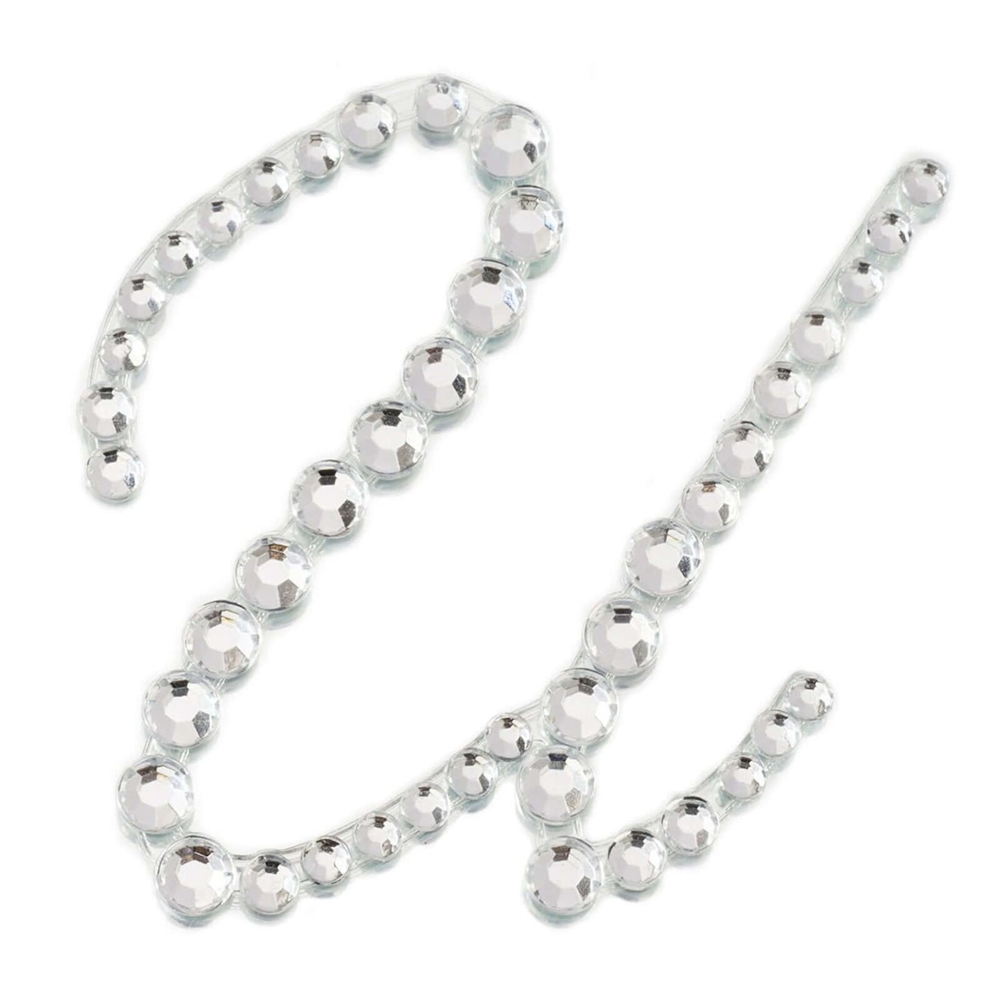 12 Pack 1.5" Clear Rhinestone Monogram Letter Jewel Sticker Self Adhesive DIY Diamond Decor - U