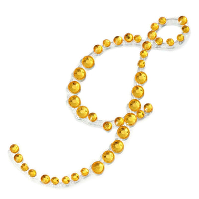 12 Pack 1.5" Gold Rhinestone Monogram Letter Jewel Sticker Self Adhesive DIY Diamond Decor - J