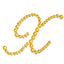 12 Pack 1.5" Gold Rhinestone Monogram Letter Jewel Sticker Self Adhesive DIY Diamond Decor - X