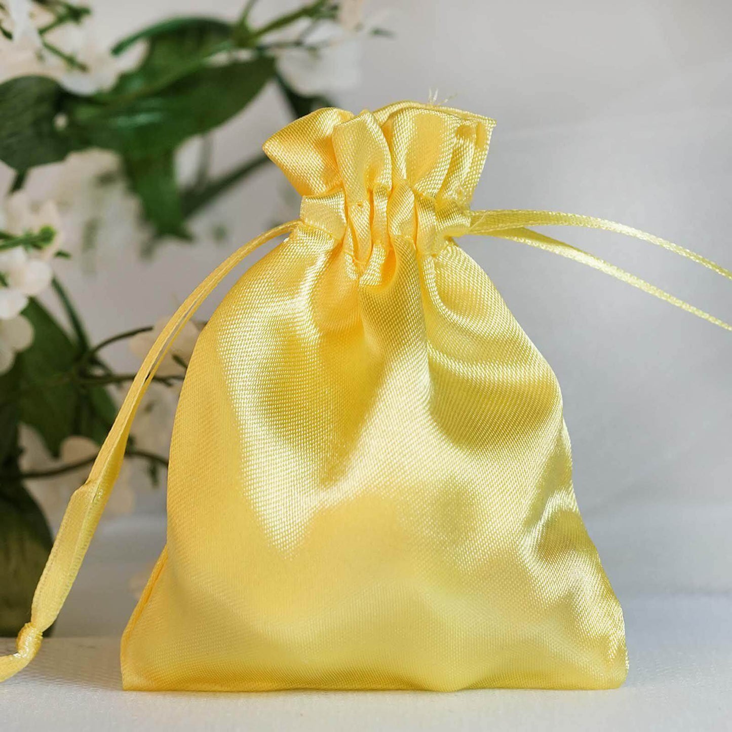 12 Pack 3"x4" Gold Satin Drawstring Pouch Wedding Party Favor Gift Bags