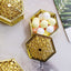 12-Pack Vintage Hexagon Gift Box Candy Containers Gold - Stylish Hollow Favor Boxes for Jewelry 3"