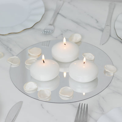 12 Pack 3’’ White Floating Candles Unscented Dripless Wax Discs for Centerpieces - Decorations