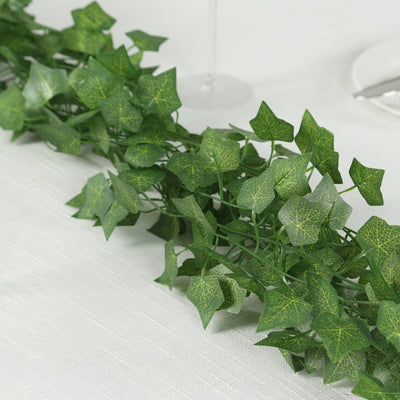12 Pack 6.5ft Artificial Ivy Leaf Garland - Silk Hanging Vines for Wedding, Party, Garden and Wall Decor