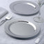 12-Pack Plastic Dessert Plates Glossy Silver with Metallic Finish - Lightweight Disposable Appetizer Plates 8"