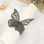 12-Pack Paper Napkin Rings Laser Cut Butterfly Black Shimmery - Decorative Serviette Holders for Events