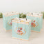 12-Pack Favor Bags Vintage Rose Floral Tea Party Turquoise Paper Goodie Gift Bags with Ribbon Handles 6’’x7’’x3’’
