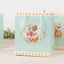 12-Pack Favor Bags Vintage Rose Floral Tea Party Turquoise Paper Goodie Gift Bags with Ribbon Handles 6’’x7’’x3’’