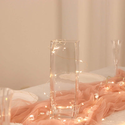 12-Pack Glass Cylinder Vases Square Clear - Durable Heavy Duty Floral Centerpieces for Weddings 10"