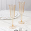 12-Pack Plastic Champagne Flutes Transparent Amber Gold Flared Design - Lightweight Disposable Toasting Glasses 6oz