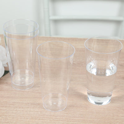 12-Pack Plastic Party Cups Clear - Durable Disposable Tumblers for Drinks 17oz 5.5’’ - Disposables