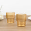 12-Pack Plastic Short Drinking Glasses Amber Gold Ribbed Pattern Stackable - Reusable Tumblers 7oz