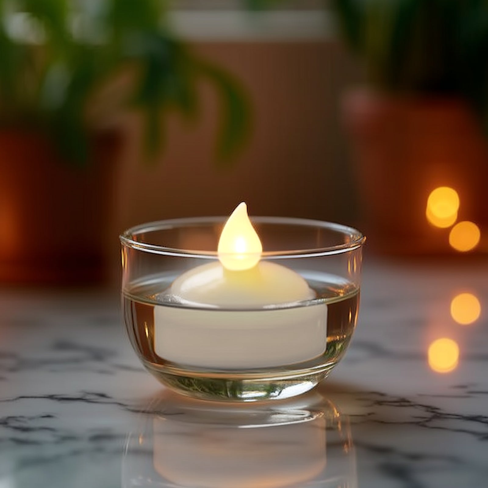 12-Pack Tealight Candles Flameless Design Warm White - Waterproof Floating LED Lighting - LED