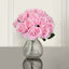 12" Pink Artificial Velvet-Like Rose Flower Bouquet