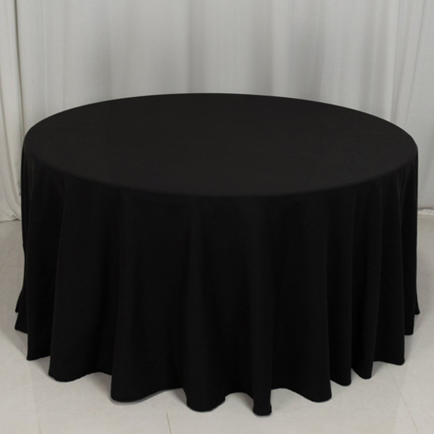 Cotton Blend 120" Round Tablecloth Black - Seamless Wrinkle-Resistant Table Cover