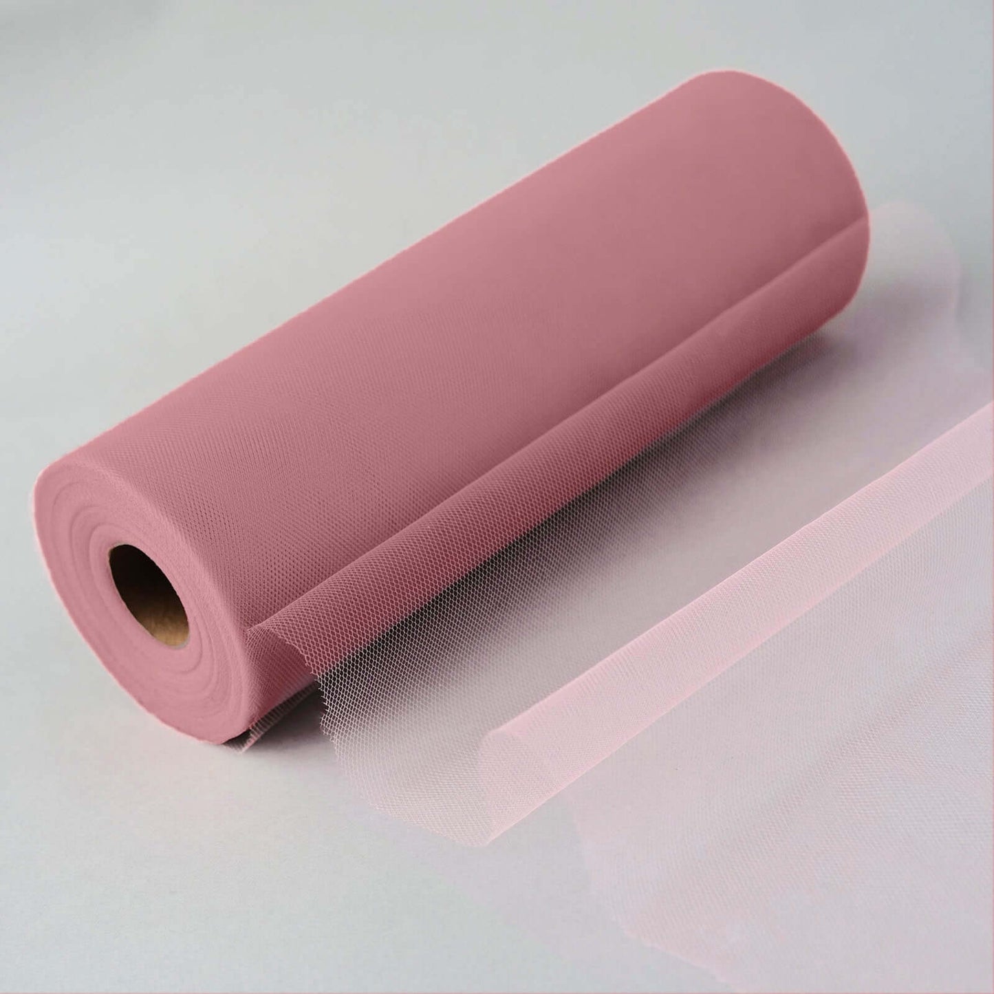 12"x100 Yards Dusty Rose Tulle Fabric Bolt, Sheer Fabric Spool Roll For Crafts