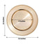 6-Pack Acrylic Round Charger Plates 13" in Gold with Beaded Rim, Dinner Charger Event Tabletop Decor